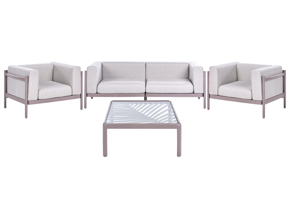 Garden Lounge Set with Table 4 Seater FERRETTI Taupe