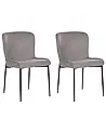Conjunto de 2 sillas de comedor ADA Tela Gris oscuro