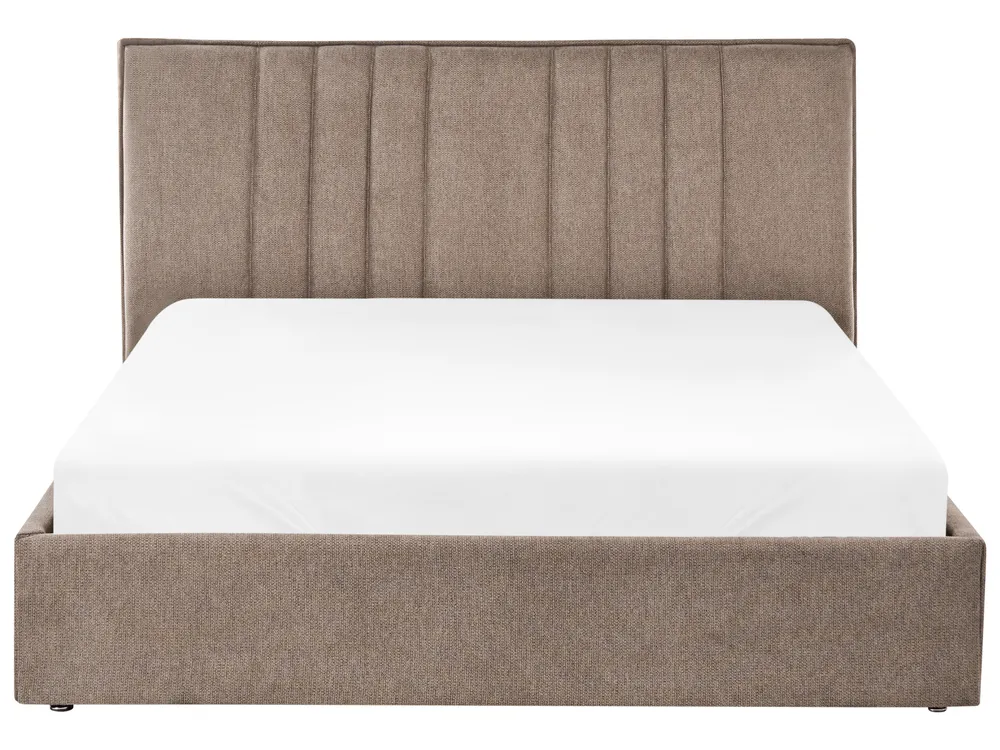 Ottoman Bed TARASCON Fabric Taupe 140 x 200 cm (EU Double)_1021196