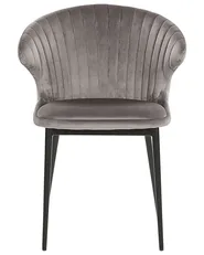 Set of 2 Dining Chairs AUGUSTA Velvet Grey_767667
