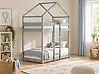 Bunk Bed House Pine Wood LABATUT 90 x 200 cm (EU Single) Grey
