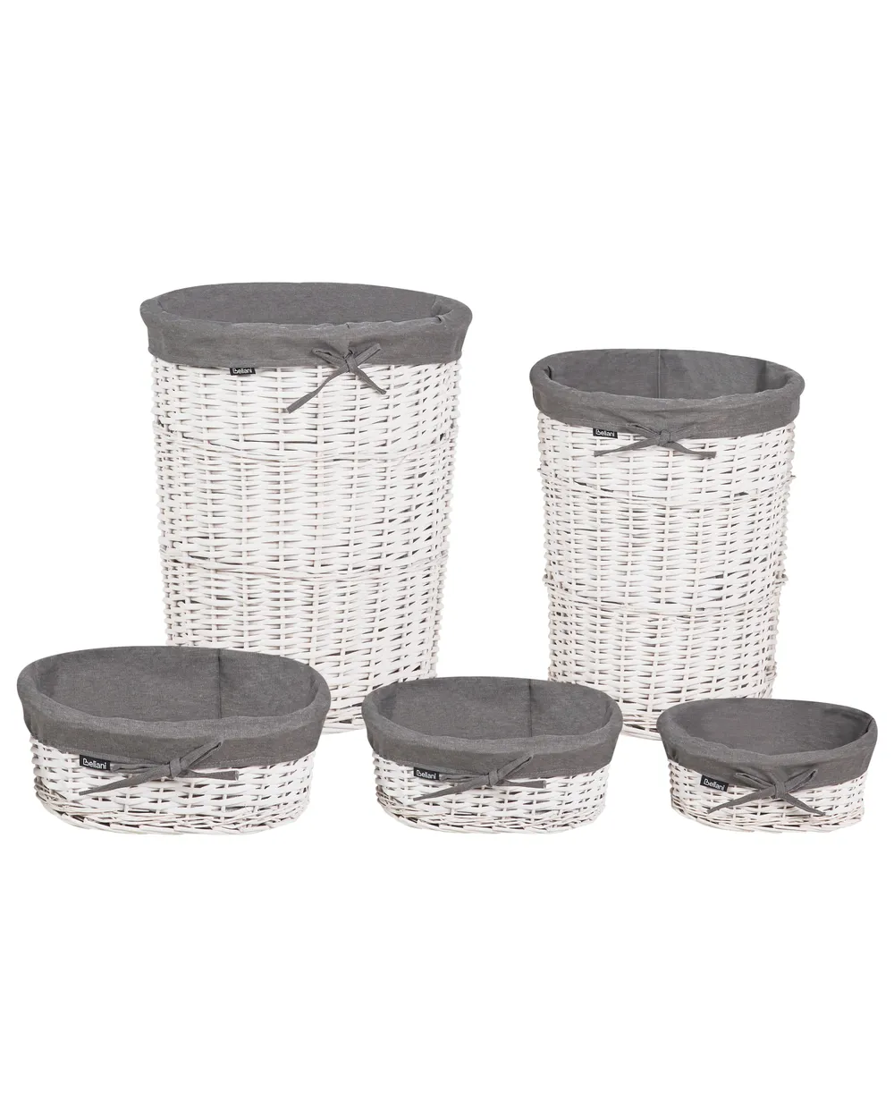 Set di 5 cestini VAKARI Legno di salice Grigio 55/89 L_939886