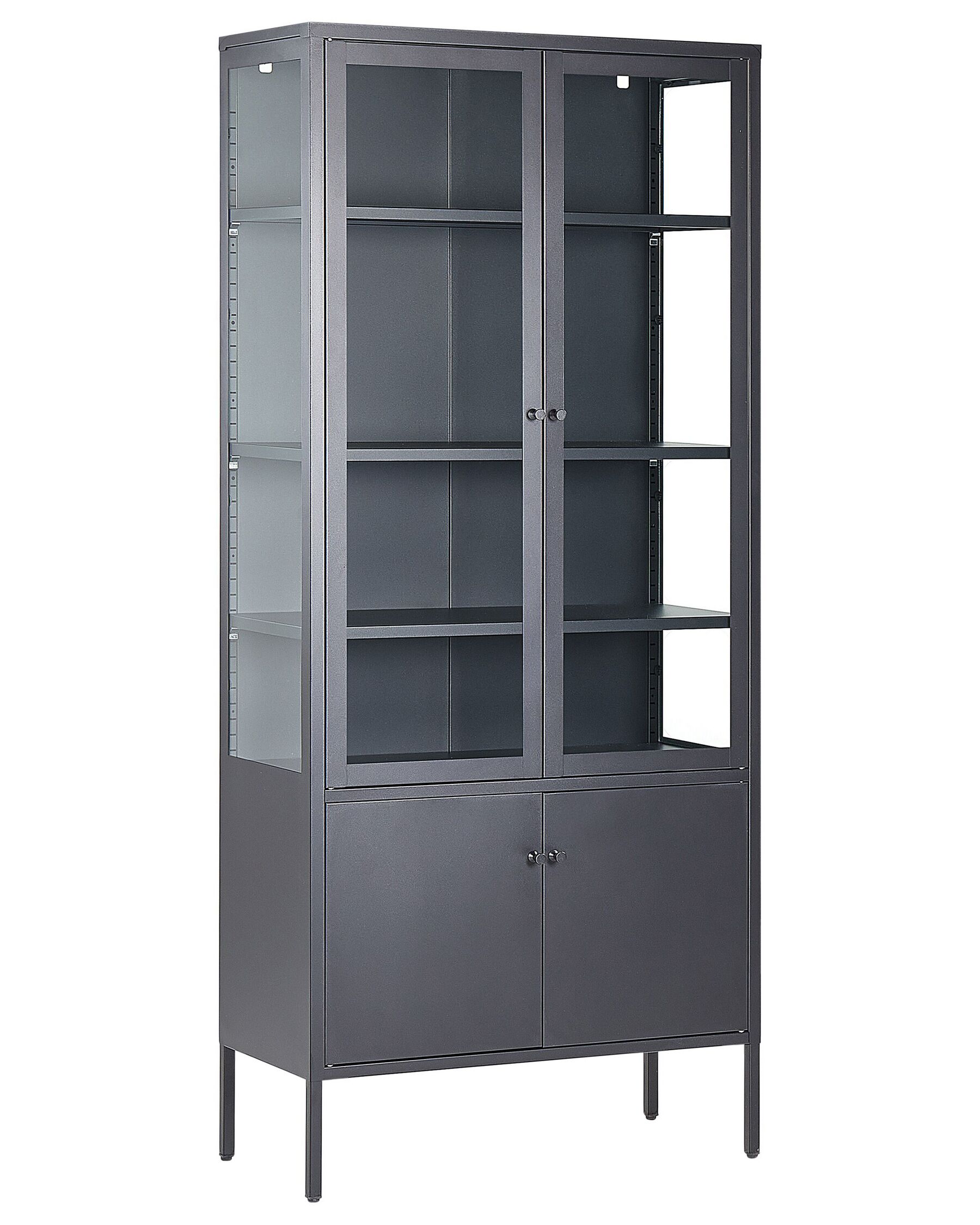 Steel Display Cabinet Black OXTED_850456