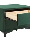 2 Drawer Velvet Bedside Table Dark Green SEZANNE_892509