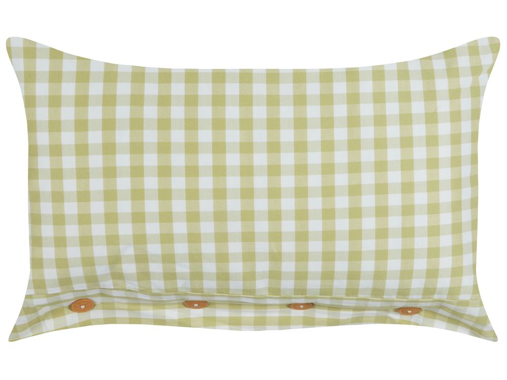 Cuscino decorativo TALYA 40 x 60 cm Verde oliva Trama a scacchi