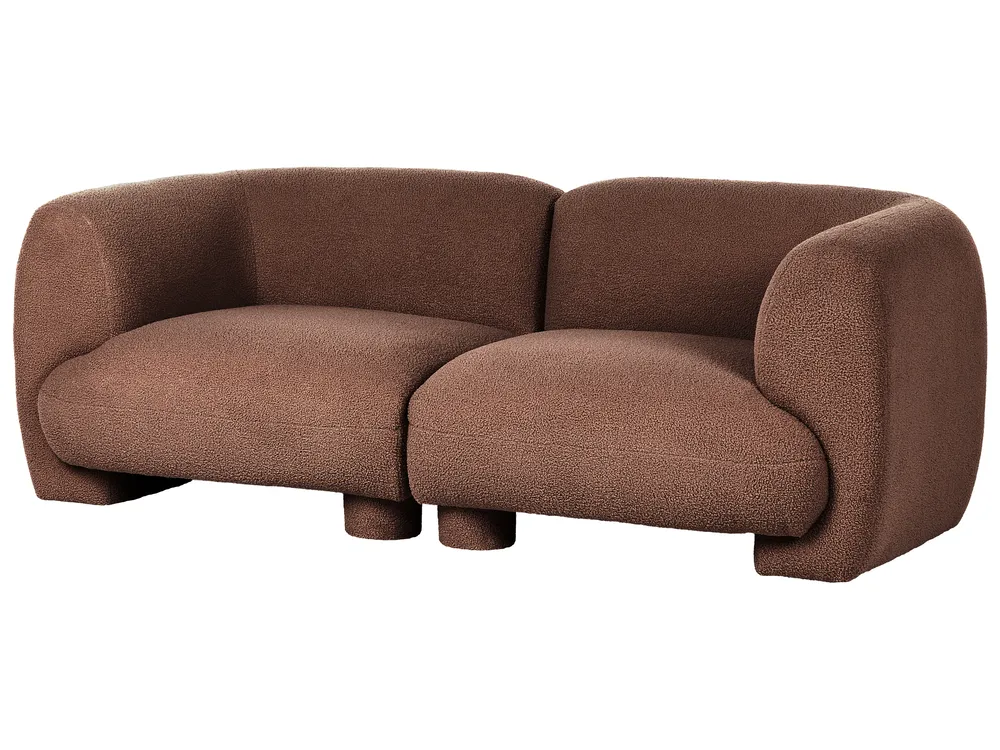 Modular Living Room Set 4 Seater MJALBI Boucle Brown_1075385