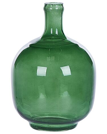 Glass Decorative Vase 24 cm Green PARATHA