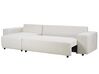 Divano letto angolare con contenitore tessuto beige chiaro destra LUSPA_900926