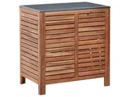 3 Piece Outdoor Kitchen Set with Sink BRUCOLI Brown/ Silver Acacia Wood_1002062