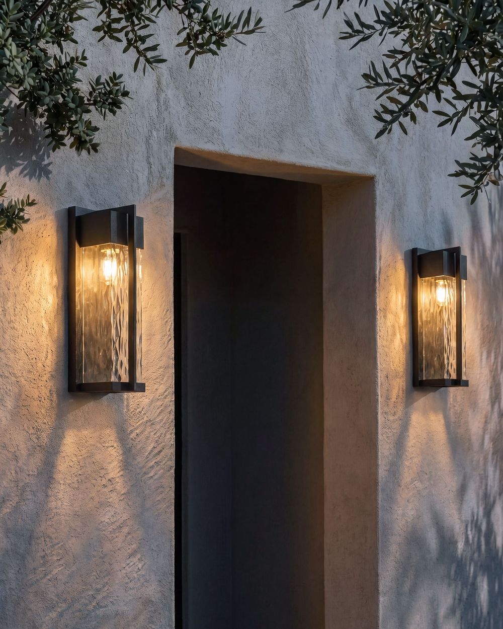 Set of 2 Outdoor Wall Lights MALKI Black