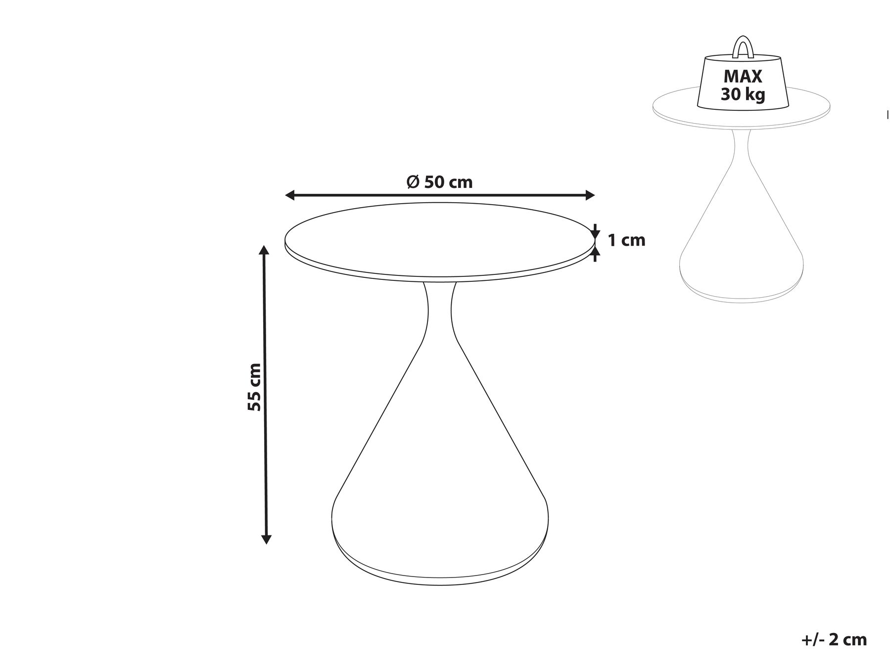 Ceramic Side Table Black HAIWEE_966070 Ceramic Side Table Black HAIWEE_966070