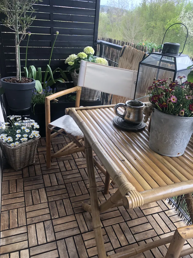 Bistro Set Folding MOLISE Bamboo Wood Brown