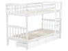 Wooden EU Single Size Bunk Bed with Storage White REVIN_797092