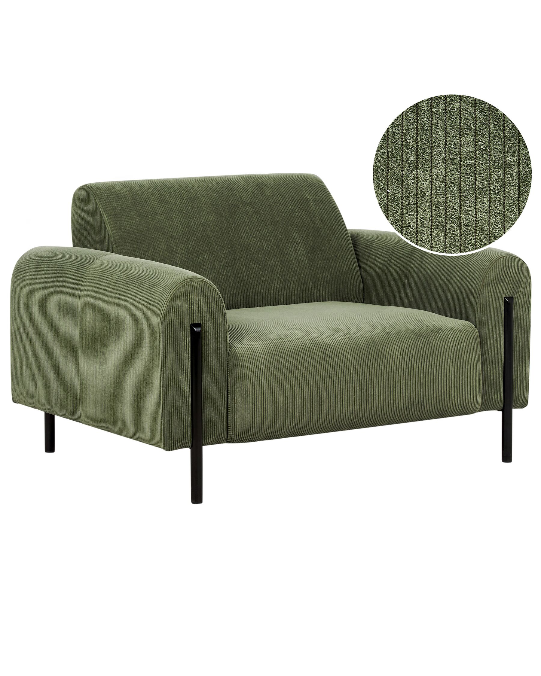 Fotel sztruksowy zielony ASKIM_918478