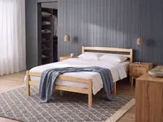 Bed Pine Wood ECHALLON 140 x 200 cm (EU Double) Light Brown_1113308