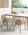 Set of 4 PE Rattan Chairs with Cushions Natural PRATELLO_877753
