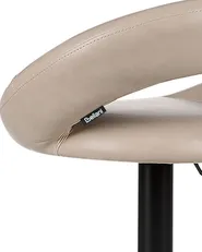 Set of 2 Bar Chairs PEORIA Swivel Faux Leather Light Beige_1017115