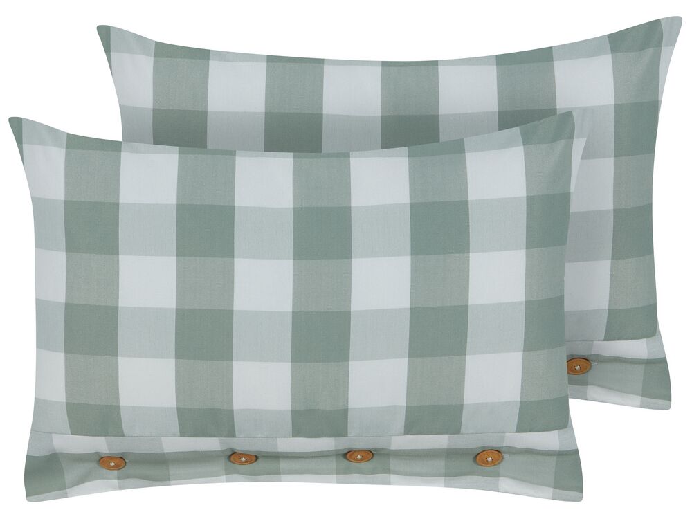 Set of 2 Cushions Checked 40 x 60 cm Mint Green TAMNINE Beliani.at