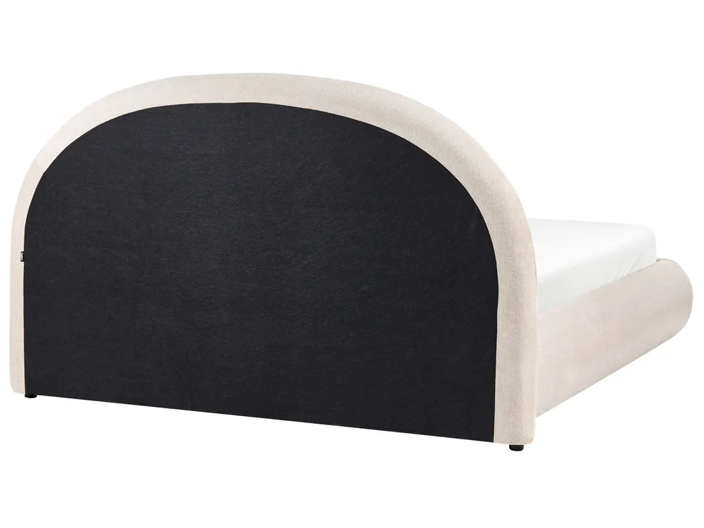 Ottoman Bed GRASSE Fabric Light Beige 160 x 200 cm (EU King Size)_1056351