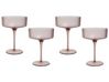 Set of 4 Champagne Saucers 33 cl Pink AMETHYST_912591