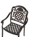 Zestaw 4 krzeseł ogrodowych metalowy brązowy SALENTO_765565