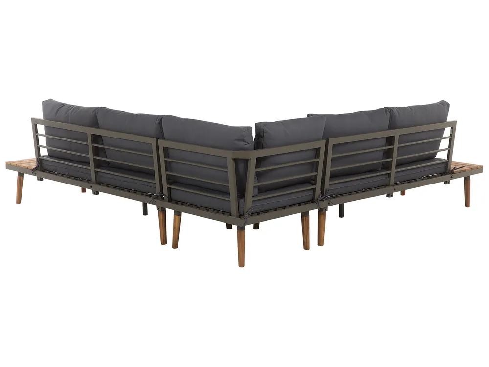 Garden Corner Sofa with Table 5 Seater CORATO Acacia Wood Grey_718994