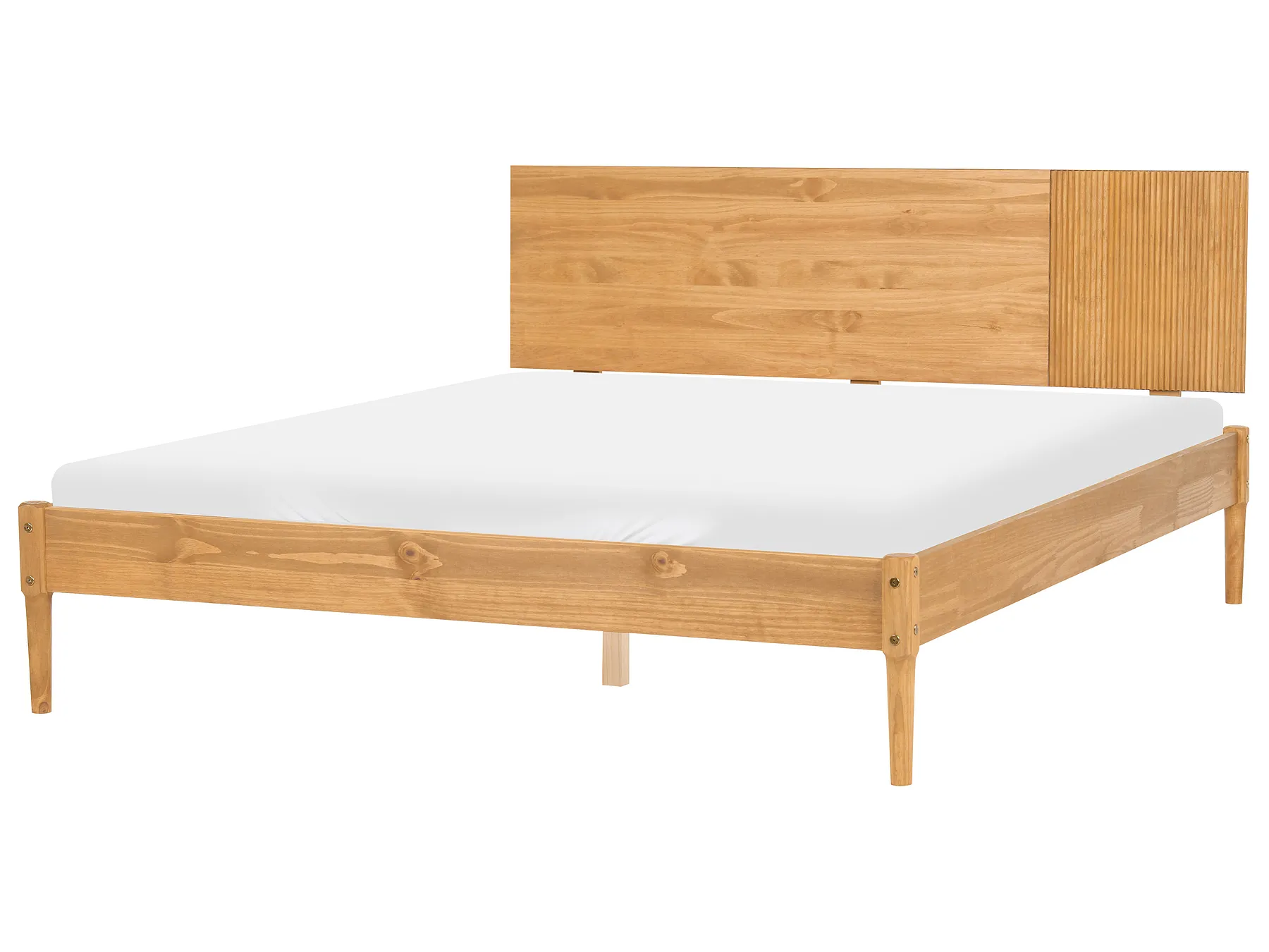 Letto Legno di pino FLAVIGNAC 160 x 200 cm Marrone chiaro_1118379