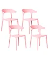 Set of 4 Garden Chairs GUBBIO Pink