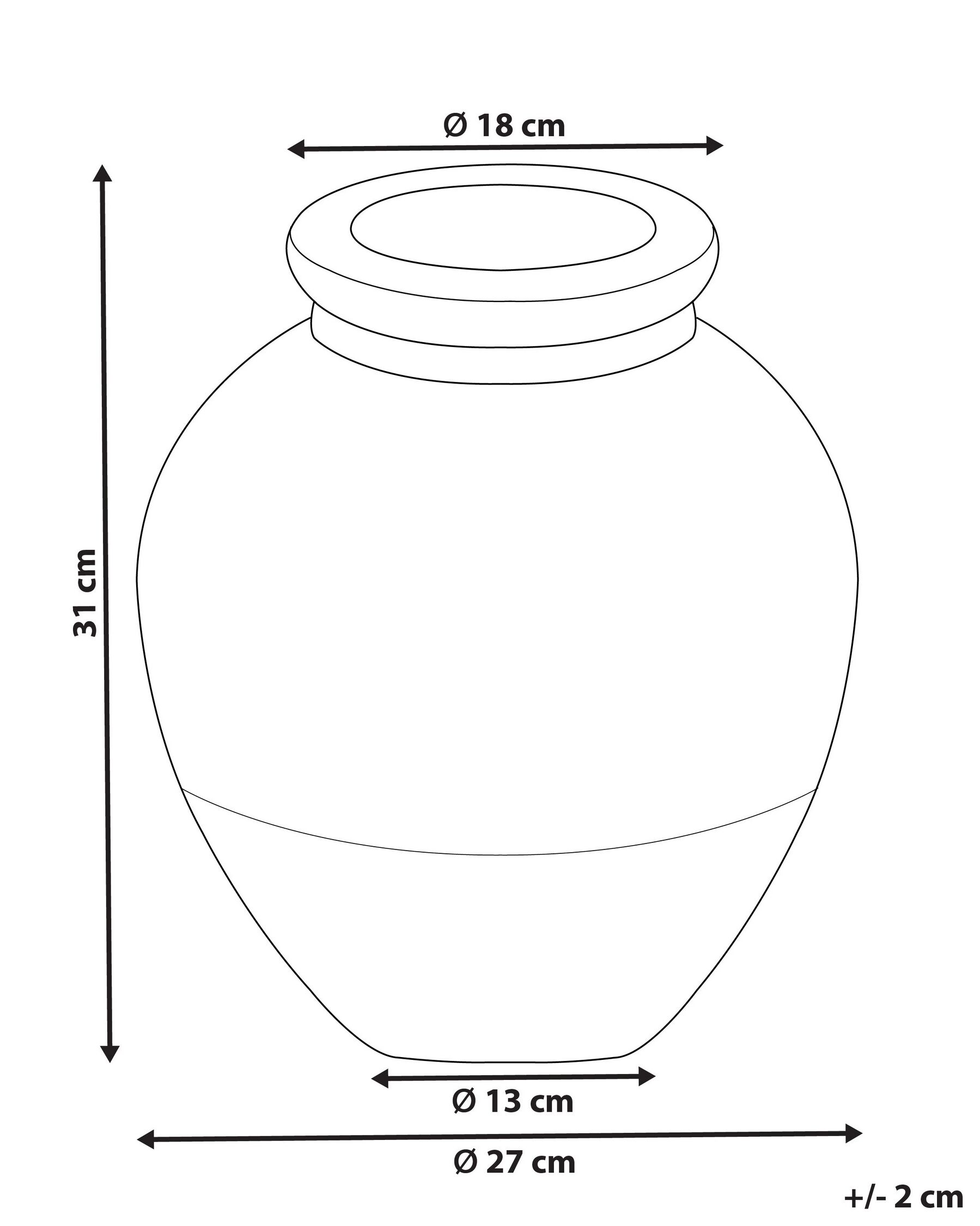 Wazon dekoracyjny DAULIS 31 cm Ceramika Czarny_850413