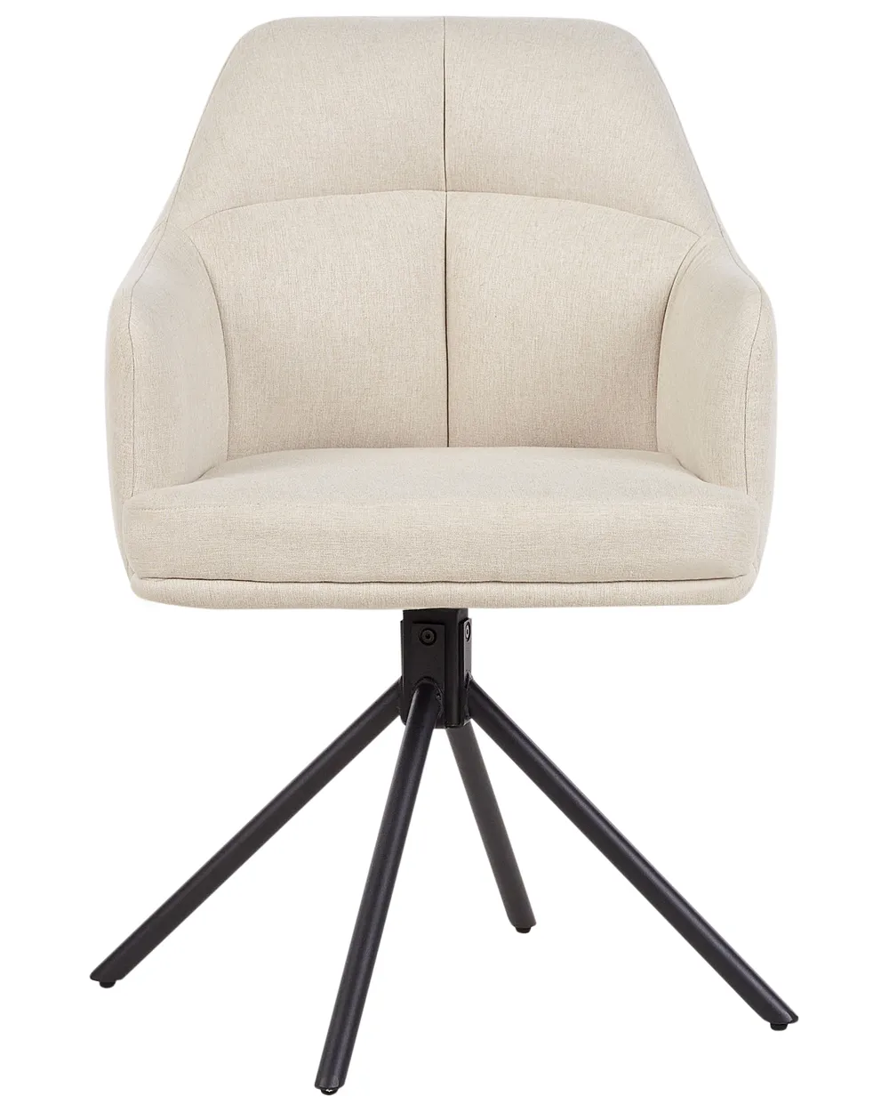 Set of 2 Dining Chairs Swivel MIRA Fabric Beige_945312