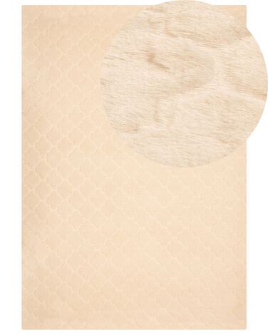 Tappeto pelliccia sintetica beige 160 x 230 cm GHARO