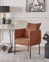 Fauteuil en lin synthétique marron doré MALMOS_931325