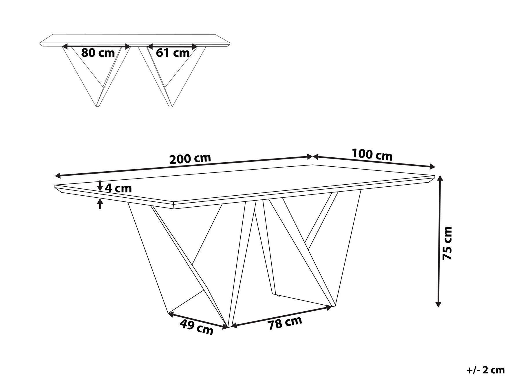 Dining Table SINTRA Dark Brown 200 cm 100 cm_729710
