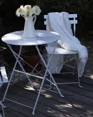 Bistro Set Folding FIORI Metal White_872879