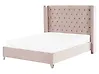Cama Terciopelo LUBBON 160 x 200 cm Rosa pastel
