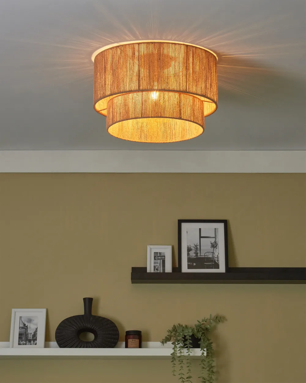 Mennyezeti lámpa DORING Juta zsákvászon Természetes