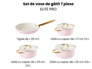 Set de 7 piese pentru gătit ELITE PRO Roz pastel_992839