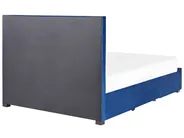 Bed with Storage Drawers LIEVIN Velvet Navy Blue 160 x 200 cm (EU King Size)_821235