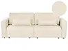 Schlafsofa 3-Sitzer VAXHOLM mit Stauraum Bouclé Cremeweiss