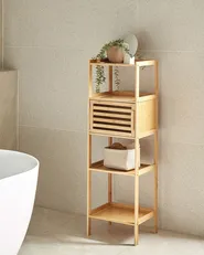 Shelving Unit LAFAYETTE Bamboo Light Brown_927597