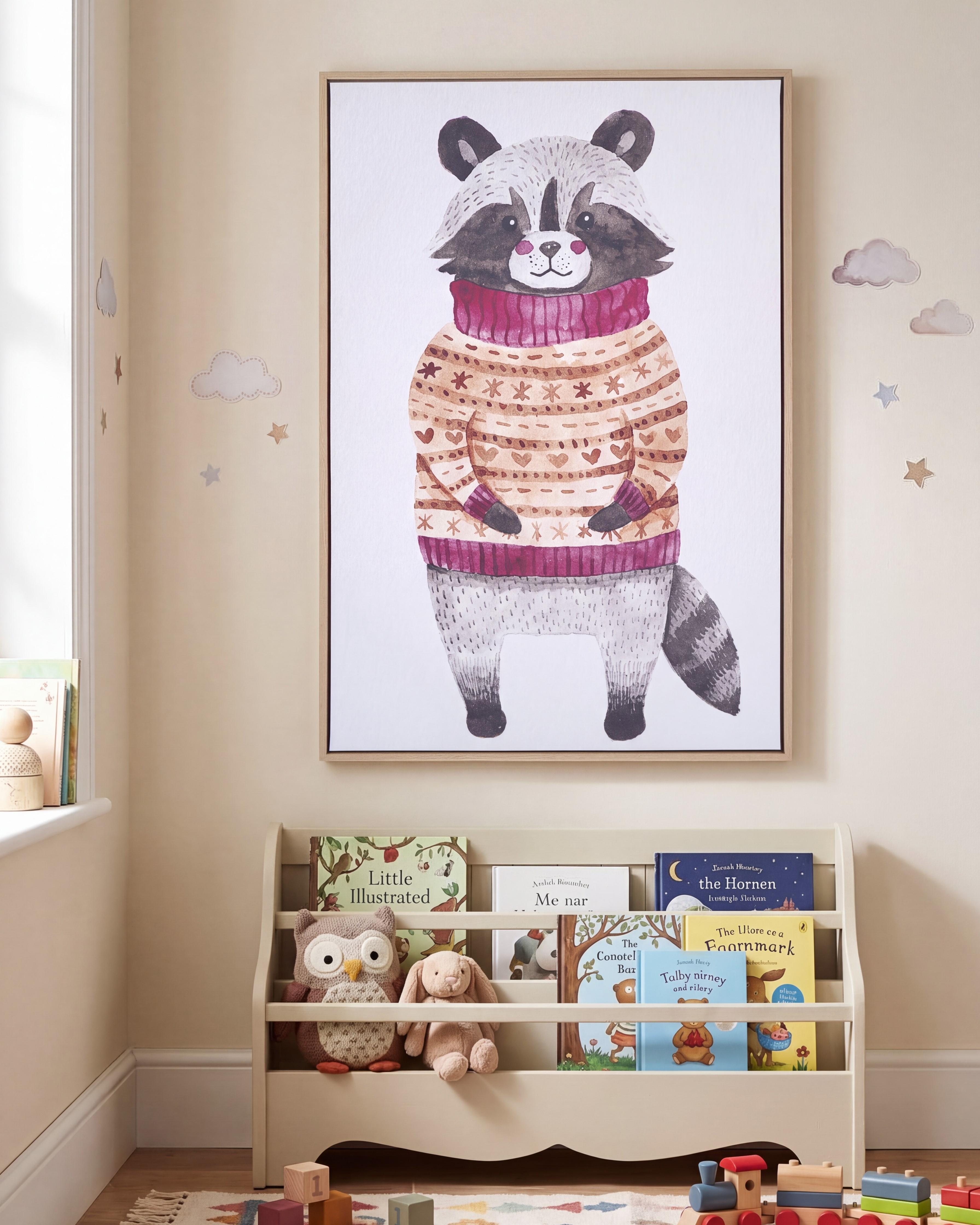 Stampa su tela CAMPLI 63 x 99 cm Motivo animale Grigio