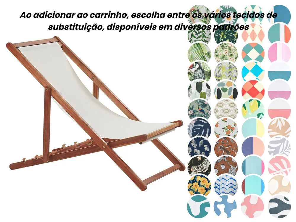 Cadeira de praia dobrável ANZIO com tecidos de substituição Madeira de acácia Castanho escuro_860124