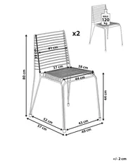 Set of 2 Garden Chairs CHIEVE Metal Black_1049237