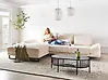 Corner Sofa IKAST Corduroy Beige Right Hand