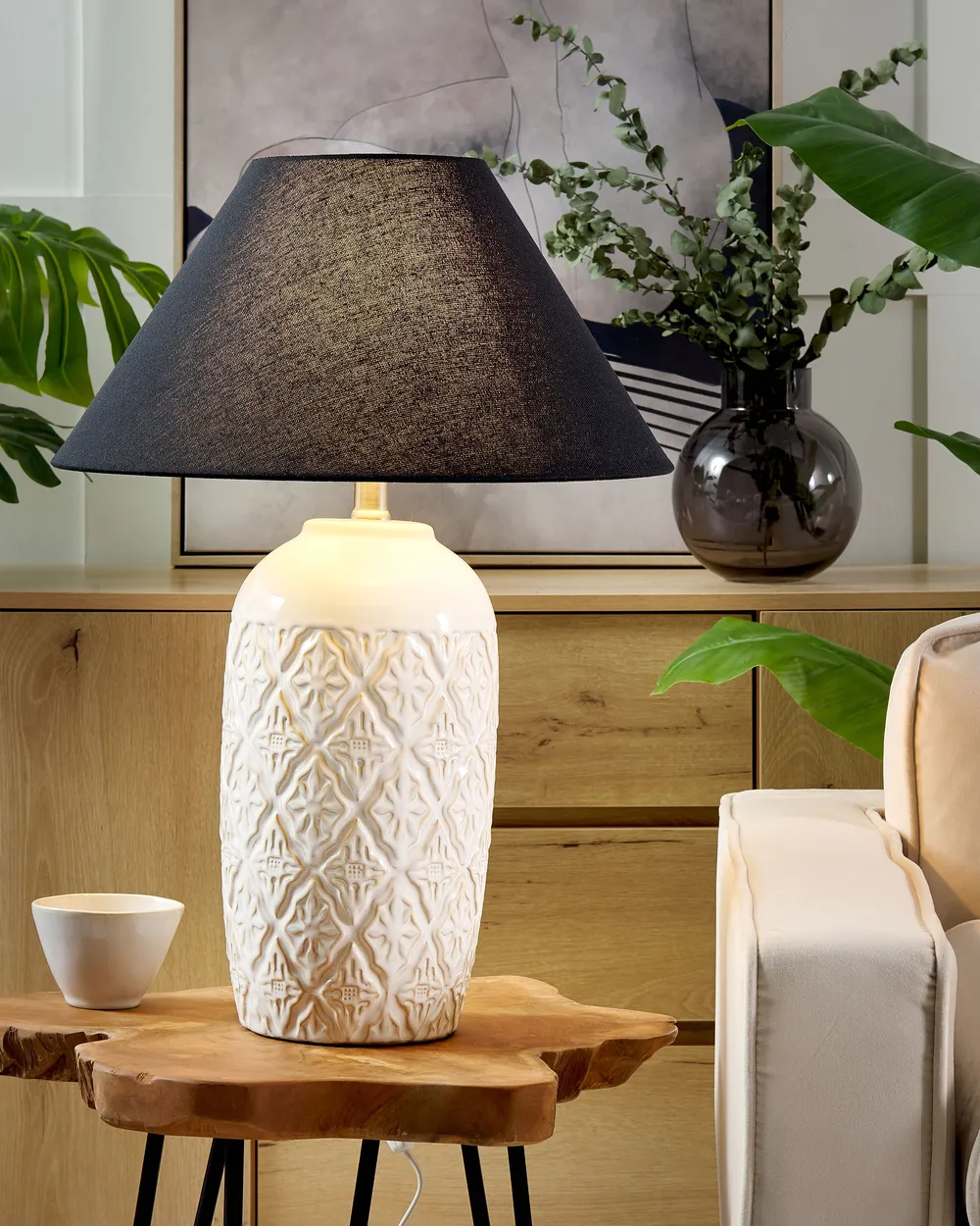 Lampa stołowa TELIRE Ceramika Beżowy