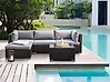 Garden Corner Sofa with Table 4 Seater SANO PE Rattan Black Right Hand