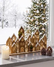 Christmas Decoration LED MALLOS 45 cm House Brown_1029971