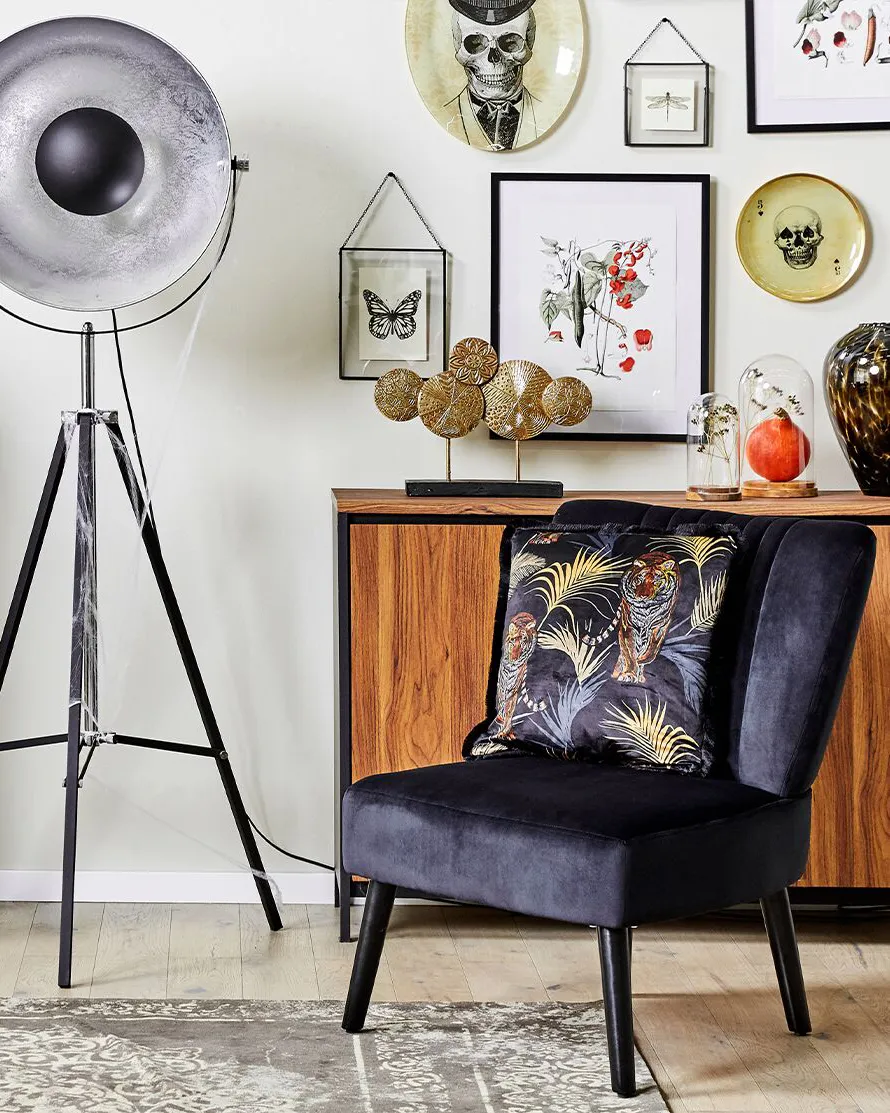 Armchair VAASA Velvet Black_878896