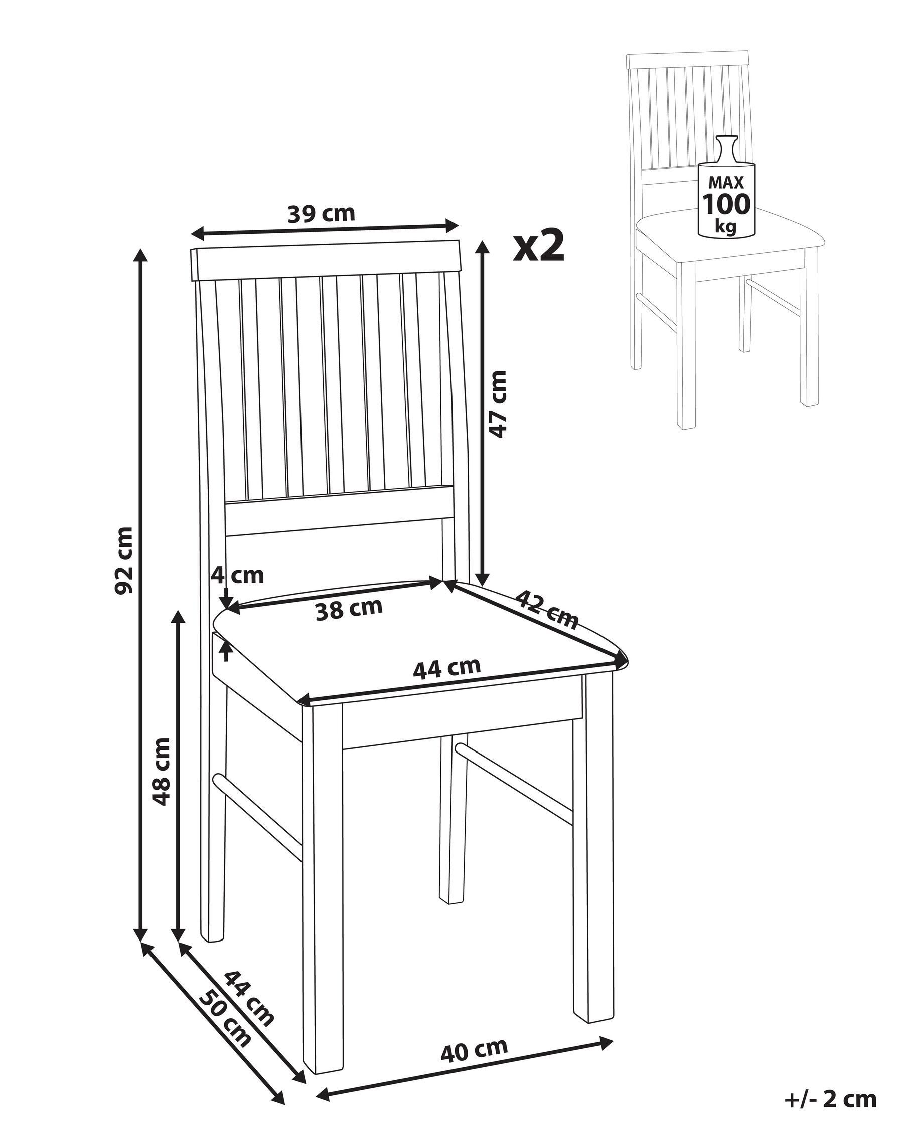 Set di 2 sedie da pranzo ORONO Legno Marrone scuro_926581
