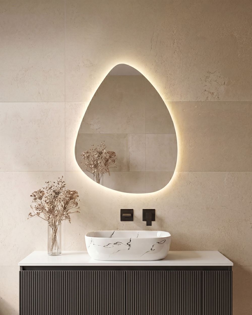 Espelho LED para casa de banho LUGNY 70 cm 90 cm Prateado
